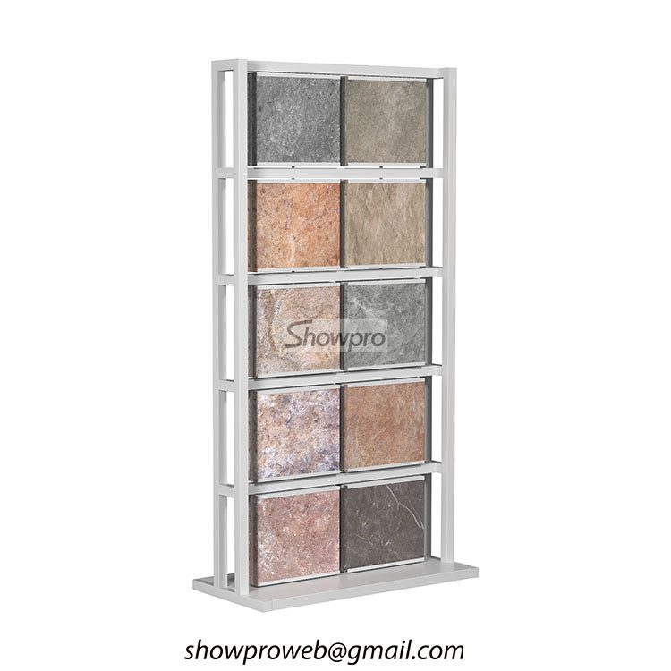 Custom metal sample display rack for stone tiles
