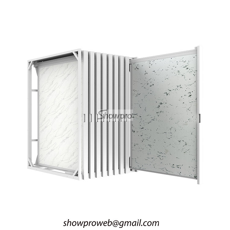 smooth-glide pull-out tile display system for showrooms