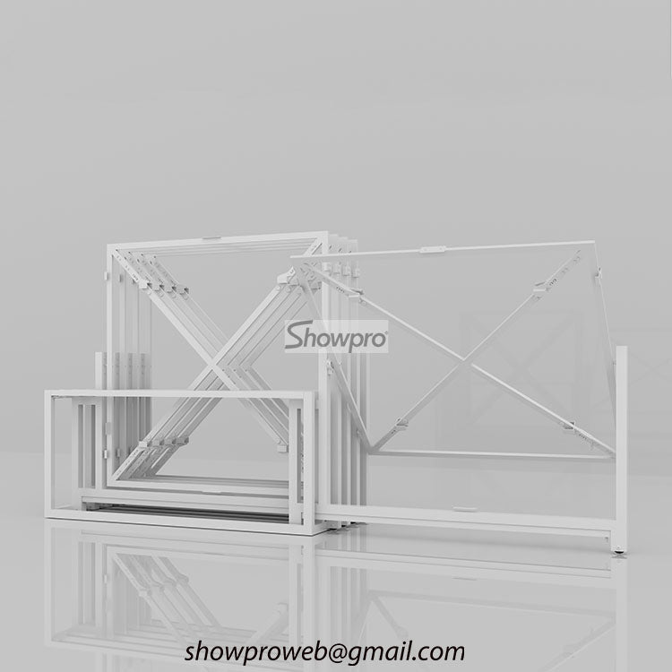 Space-saving push-pull tile display rack for small showrooms