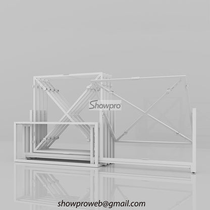 Space-saving push-pull tile display rack for small showrooms