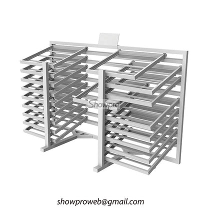 Showroom horizontally slide tiles display racks