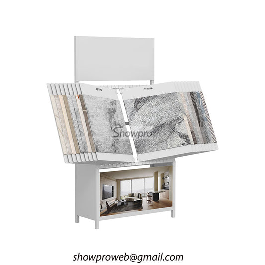 Freestanding rug display rack retail carpet display solution