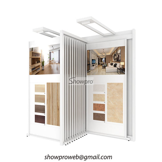 Easy-glide tile display stand for showrooms