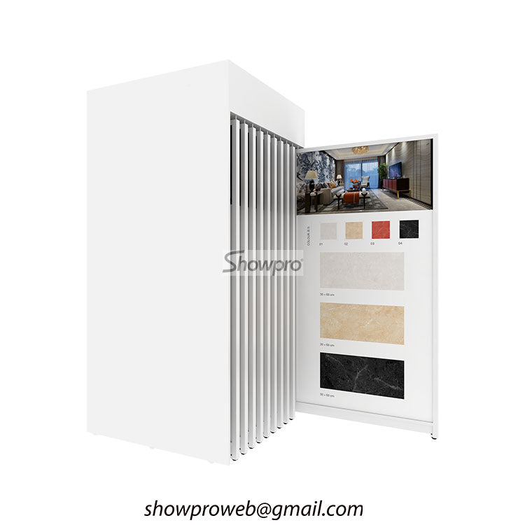 Ceramic tile showroom push pull display stand