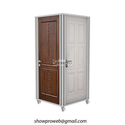Wooden door display stand metal display rack