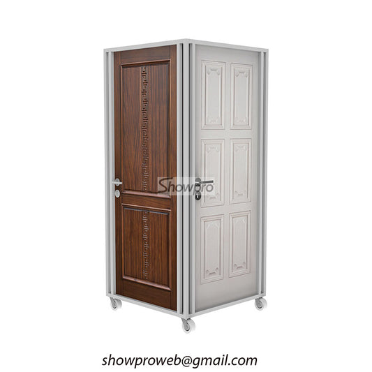 Wooden door display stand metal display rack