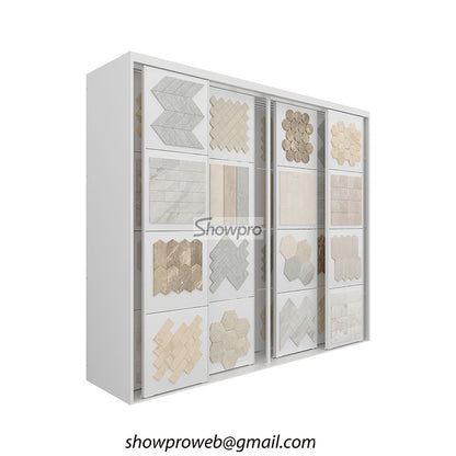 Custom mosaic samples push pull display stand