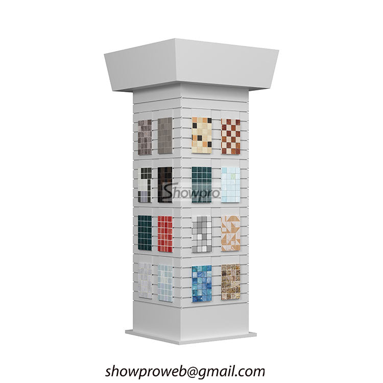 Mosaic sample tiles hanging display rack