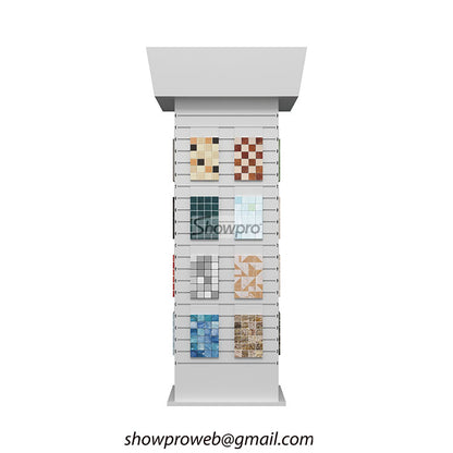 Mosaic sample tiles hanging display rack