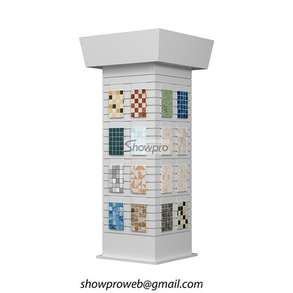 Mosaic sample tiles hanging display rack