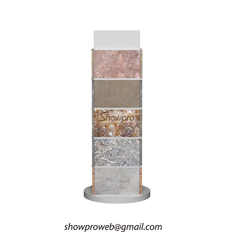 Tile sample display stand for design studios