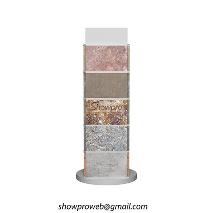 Tile sample display stand for design studios