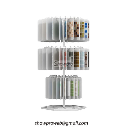 Mosaic sample tiles rotating display stand