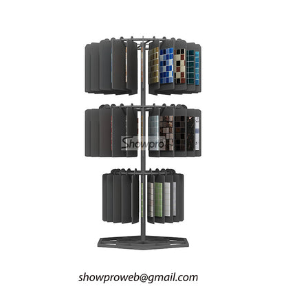 Mosaic sample tiles rotating display stand