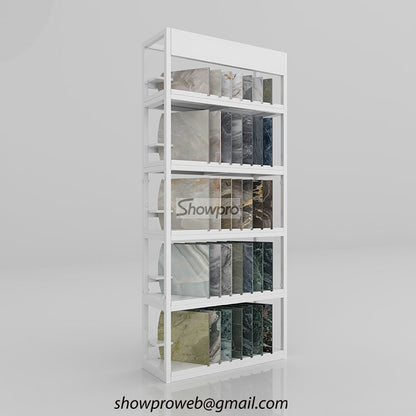 Stainless steel stone display rack for outdoor paving samples
