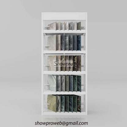Stainless steel stone display rack for outdoor paving samples