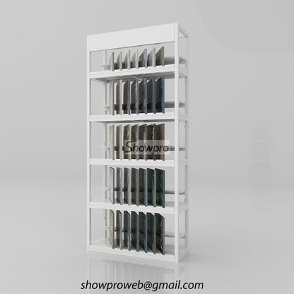 Stainless steel stone display rack for outdoor paving samples
