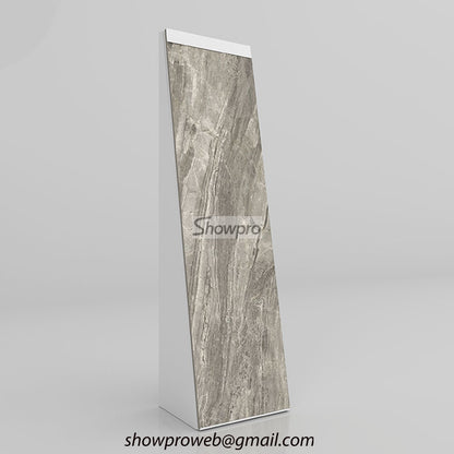 Heavy-duty display stand for large format porcelain slabs