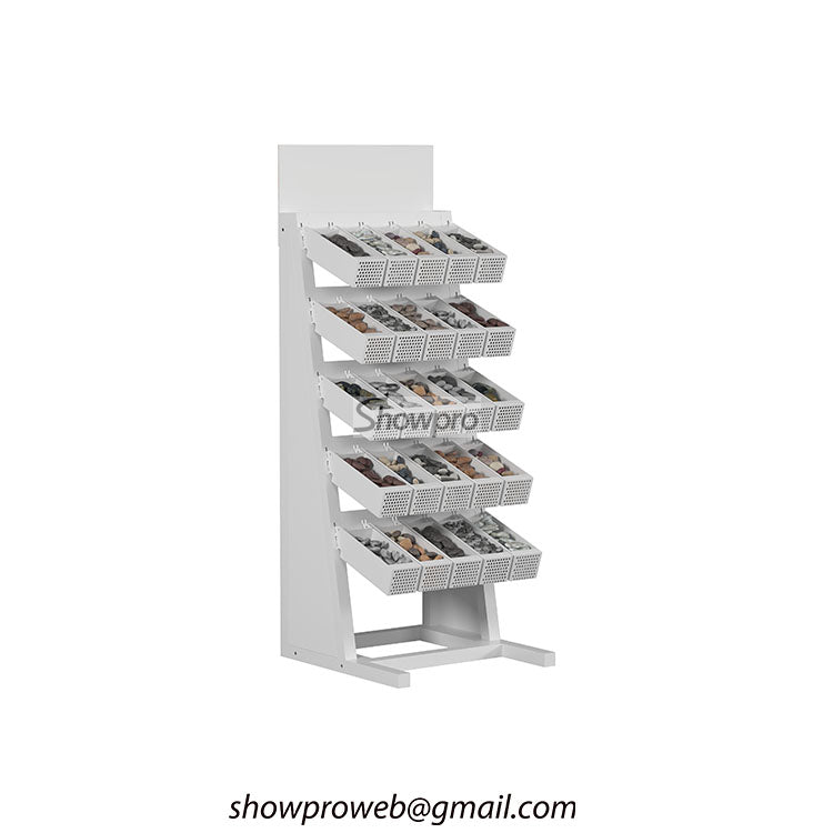 Retail display rack for cobblestone samples