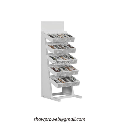 Retail display rack for cobblestone samples
