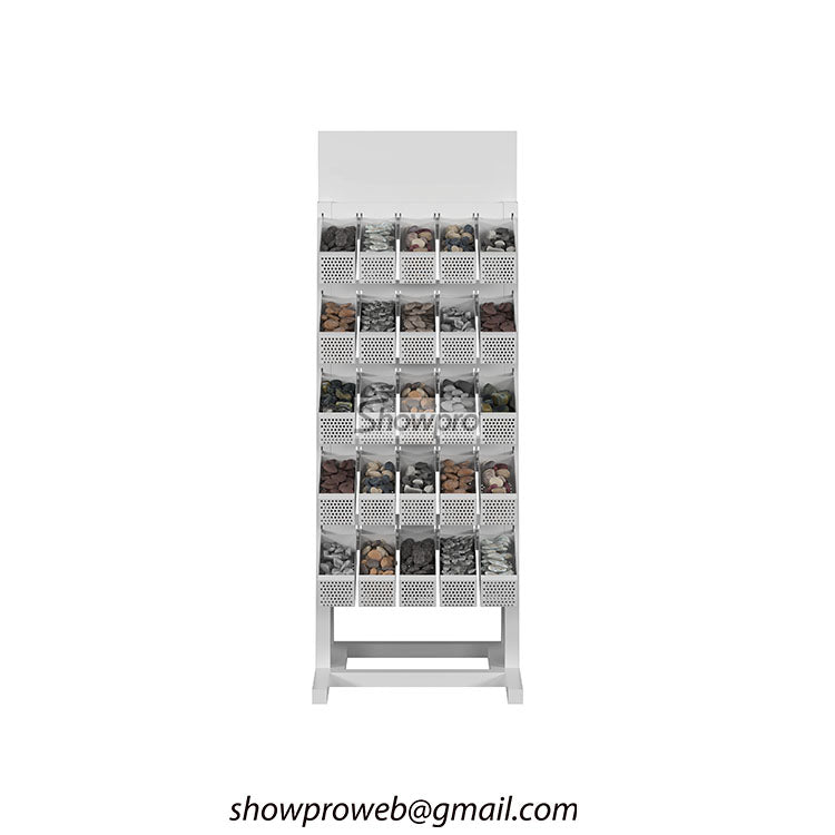Retail display rack for cobblestone samples