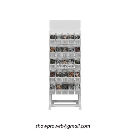 Retail display rack for cobblestone samples