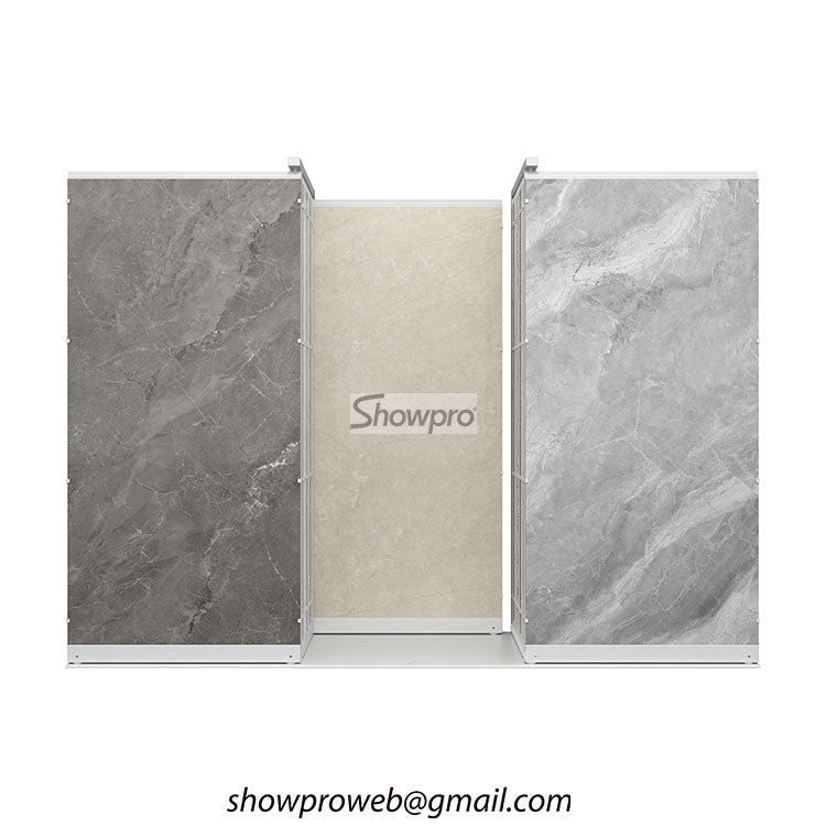 Commercial sliding display for natural stone pavers