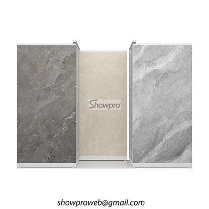 Commercial sliding display for natural stone pavers