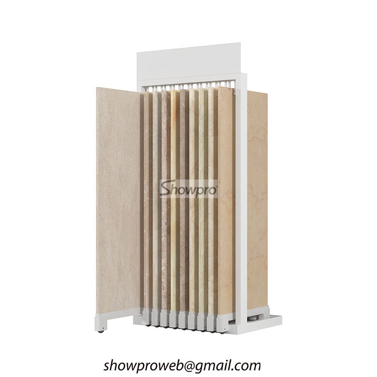 10-panel ceramic tile sliding display stand