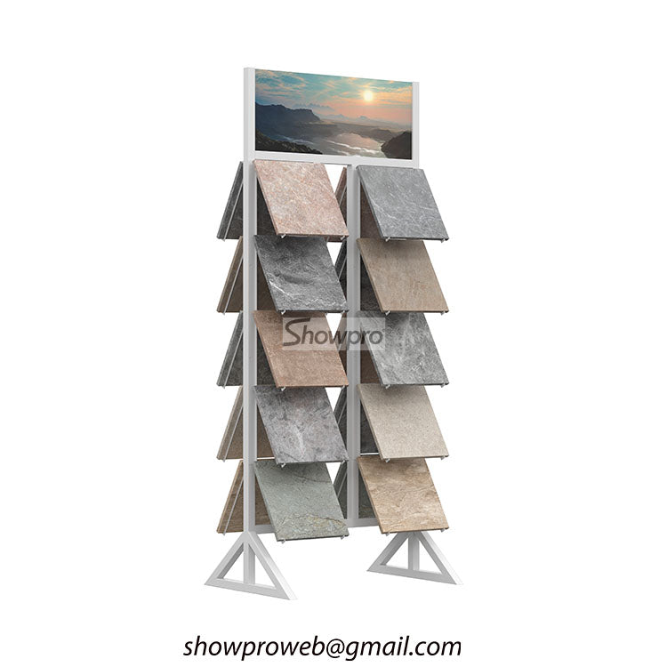 Slab Display Rack Marble slab sample display rack for warehouse – Showpro Trade Inc