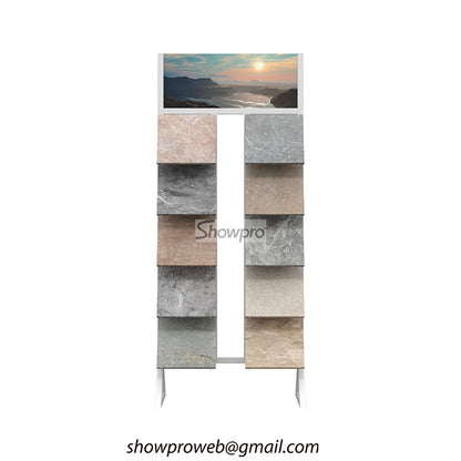 Marble slab sample display rack for warehouse