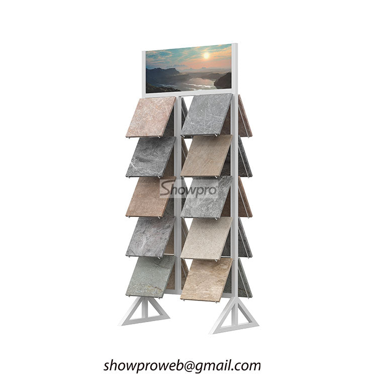 Marble slab sample display rack for warehouse