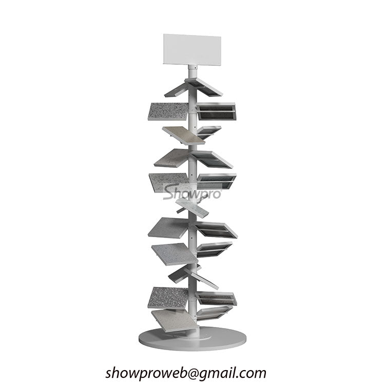 Rotating Stand Rack tiles sample rotating display stand stone floor racks – Showpro Trade Inc