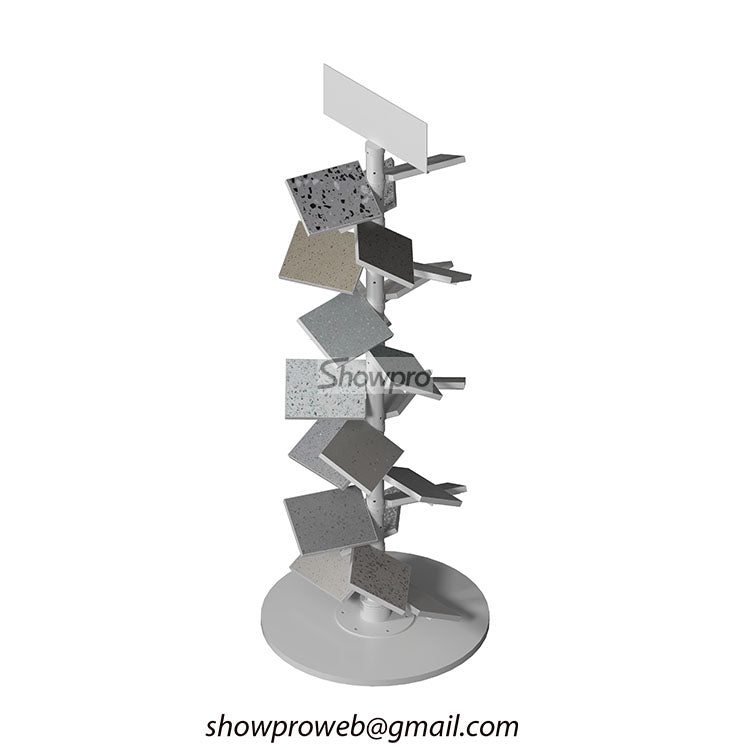 tiles sample rotating display stand stone floor racks