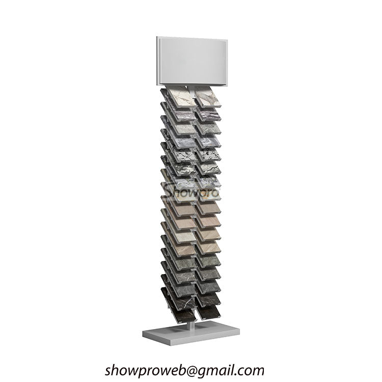 Showroom tile displays granite sample display rack
