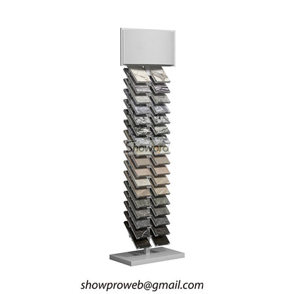 Showroom tile displays granite sample display rack
