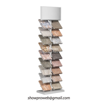 Exhibition-grade stone display stand for trade shows