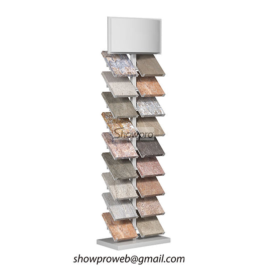 Exhibition-grade stone display stand for trade shows