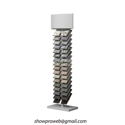Showroom tile displays granite sample display rack