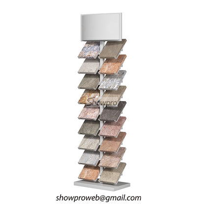 Exhibition-grade stone display stand for trade shows