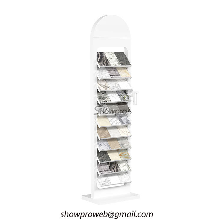 Custom metal stone display stands for showrooms