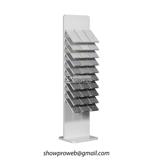 Tiles stand design metal shelving display