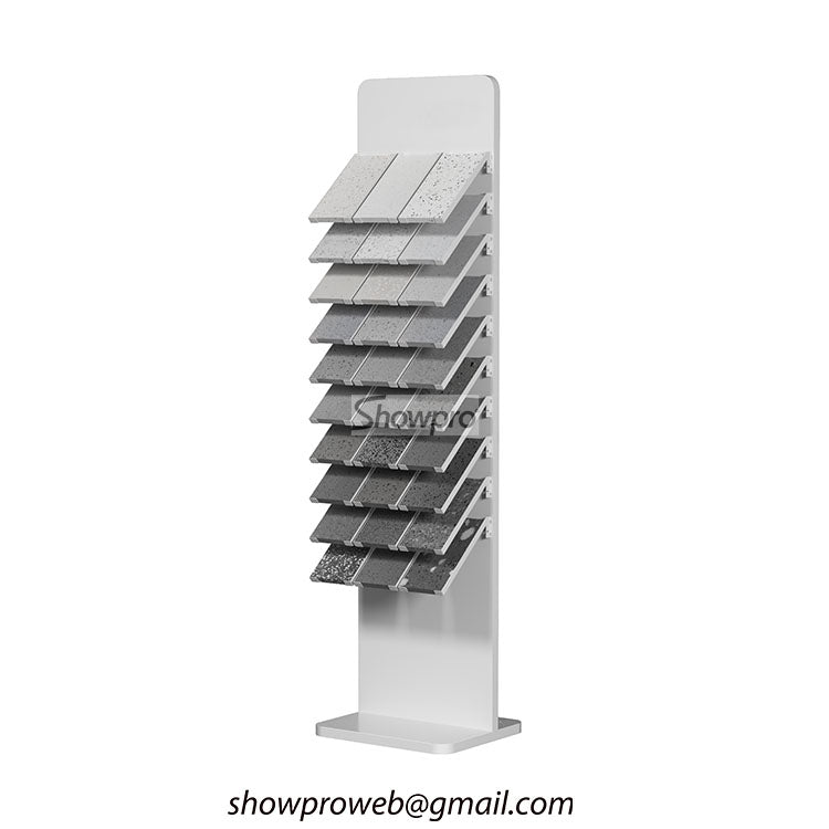 Tiles stand design metal shelving display