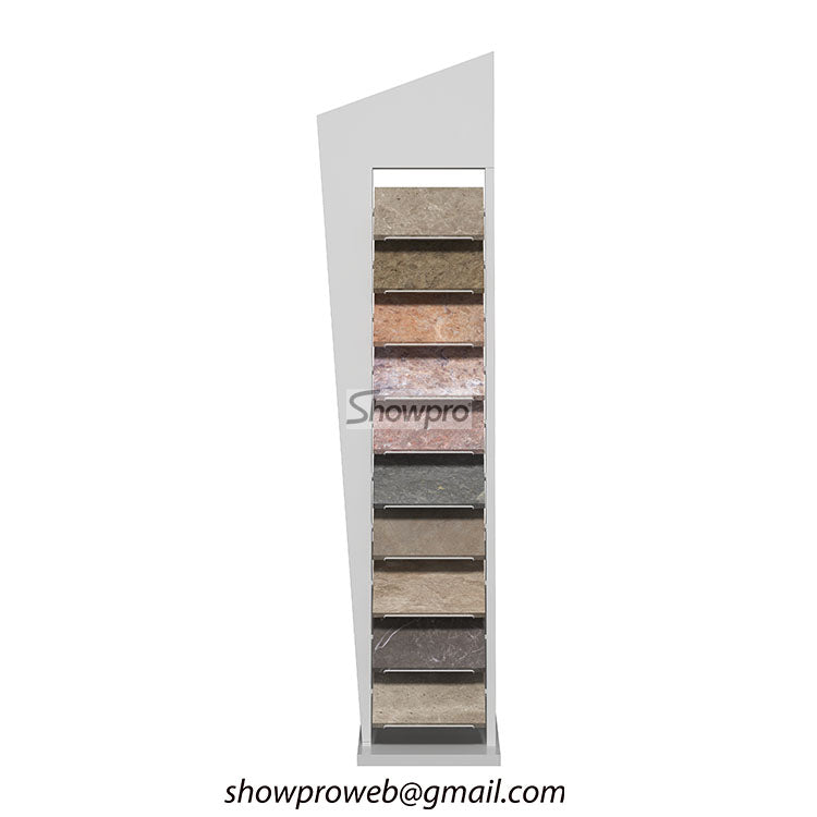 Exterior paver display rack for outdoor stone samples
