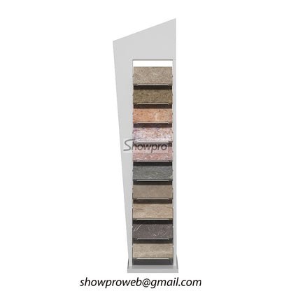 Exterior paver display rack for outdoor stone samples
