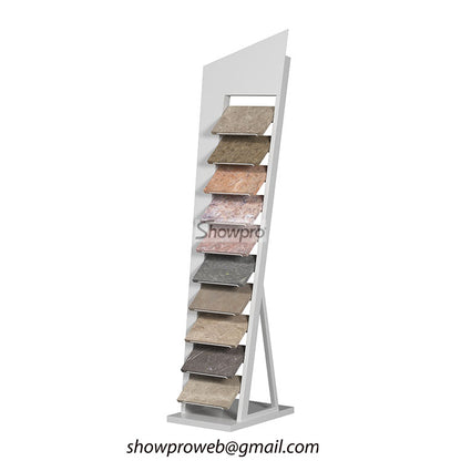 Exterior paver display rack for outdoor stone samples