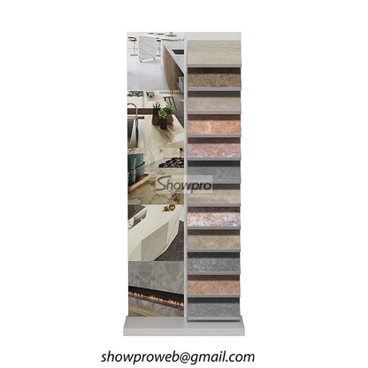 Natural marble tile floor display unit for showroom