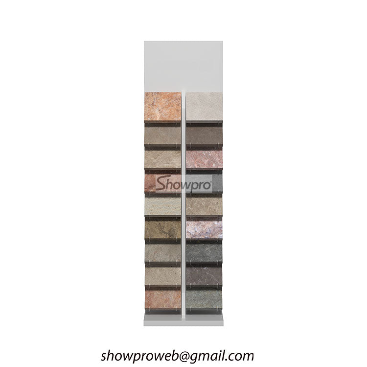 Custom branded tile display rack for retailers