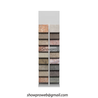 Custom branded tile display rack for retailers