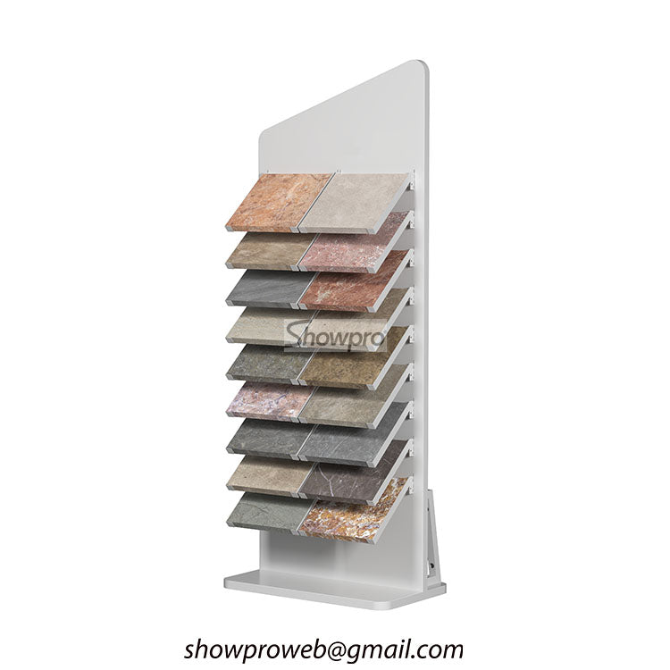 Heavy-duty stone sample display stand for marble and granite